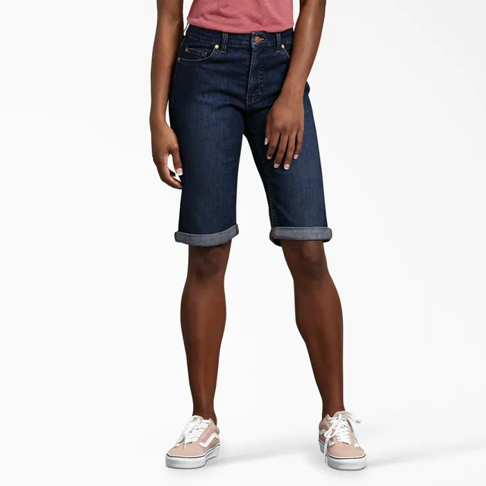 Womens Perfect Shape Straight Fit Bermuda Jean Shorts 11034 Rinsed Indigo Blue Rinsed Indigo Blue rnb Women Dickies Jean Shorts Womens Perfect Shape Straight Fit Bermuda Jean Shorts 11034 Rinsed Indigo Blue Rinsed Indigo Blue rnb Women Dickies Jean Shorts