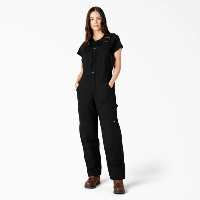 Womens Regular Fit Insulated Bib Overalls Black Black bkx Women Dickies Overalls Womens Regular Fit Insulated Bib Overalls Black Black bkx Women Dickies Overalls