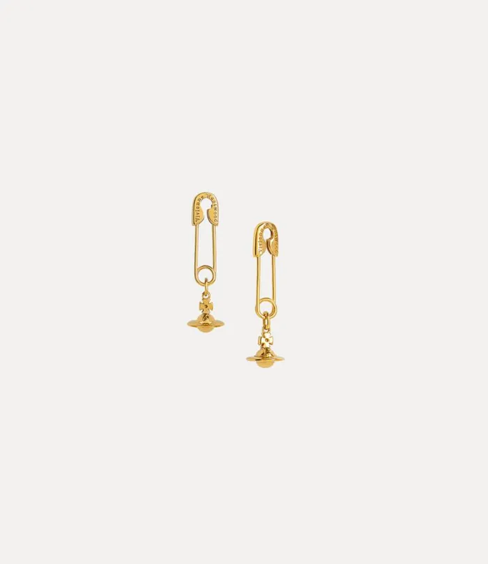 Women Safety Pin Earrings Gold Vivienne Westwood Earrings