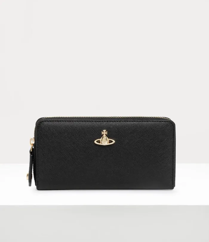 Women Saffiano Classic Zip Round Wallet Black Vivienne Westwood Wallets And Purses Women Saffiano Classic Zip Round Wallet Black Vivienne Westwood Wallets And Purses