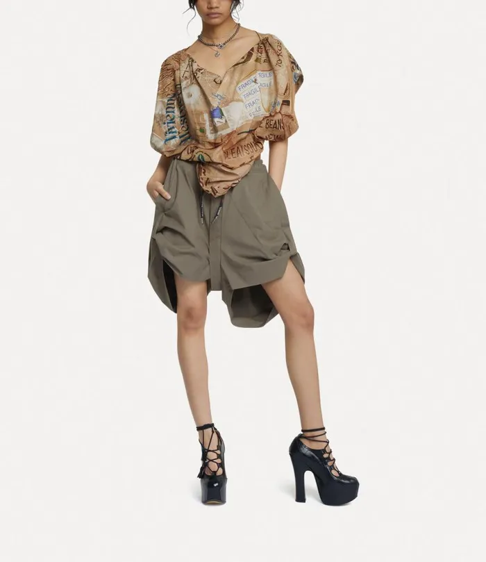 Women Saloon Shorts Khaki Vivienne Westwood Trousers And Shorts Women Saloon Shorts Khaki Vivienne Westwood Trousers And Shorts