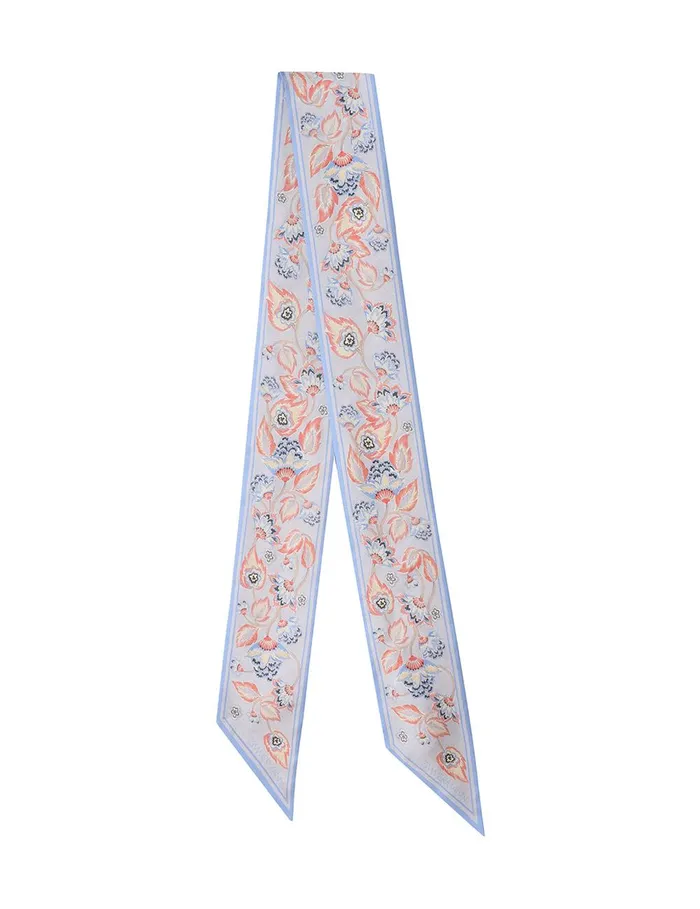 Women Scarves Zimmermann Printed Silk Ribbon Scarf Eden Dahlia Sapphire