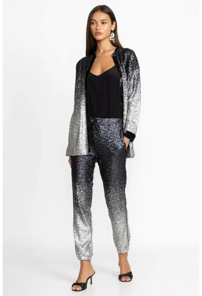 Women Sequin Black Simona Jogger Black Johnny Was Bottoms