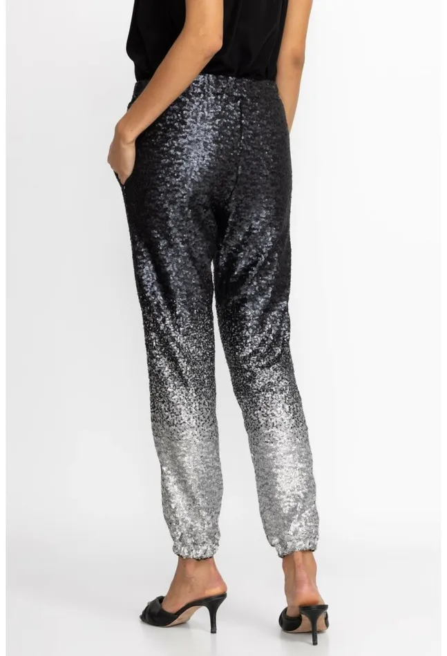 Women Sequin Black Simona Jogger Black Johnny Was Bottoms