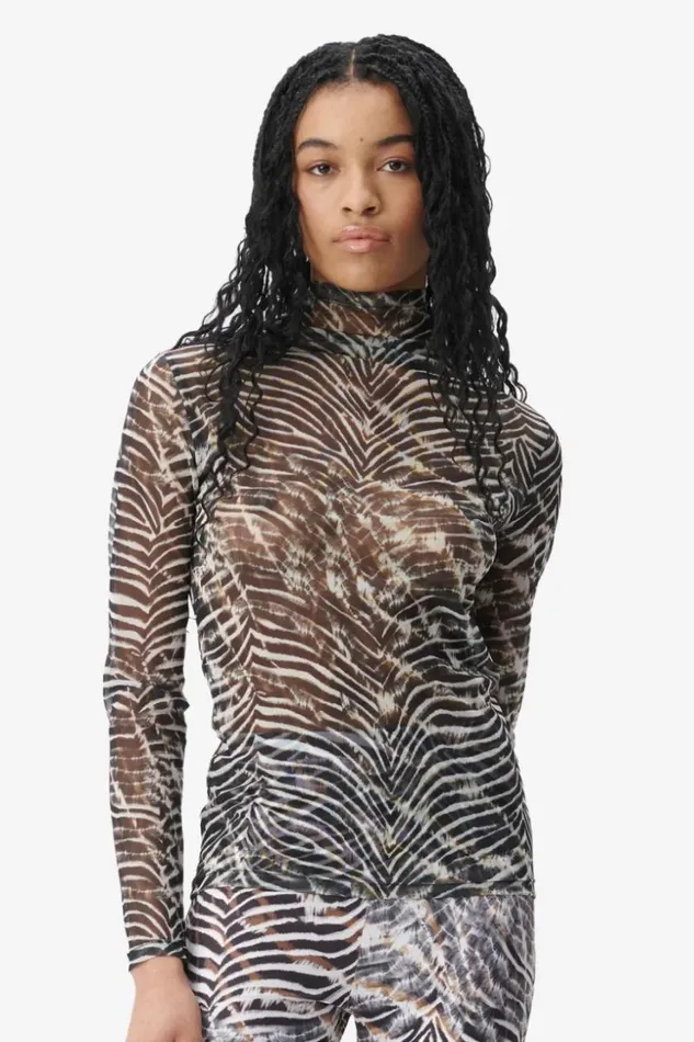 Women Shirts and Blouses Lala Berlin Longsleeve Carolyn Polyester Mix Dark Zebra Shibori Women Shirts and Blouses Lala Berlin Longsleeve Carolyn Polyester Mix Dark Zebra Shibori