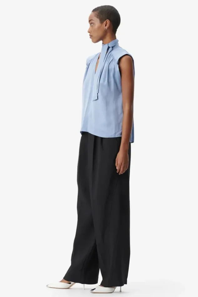 Women Shirts and Blouses Lala Berlin Top Tracey Viscose Mix Faded Denim Women Shirts and Blouses Lala Berlin Top Tracey Viscose Mix Faded Denim
