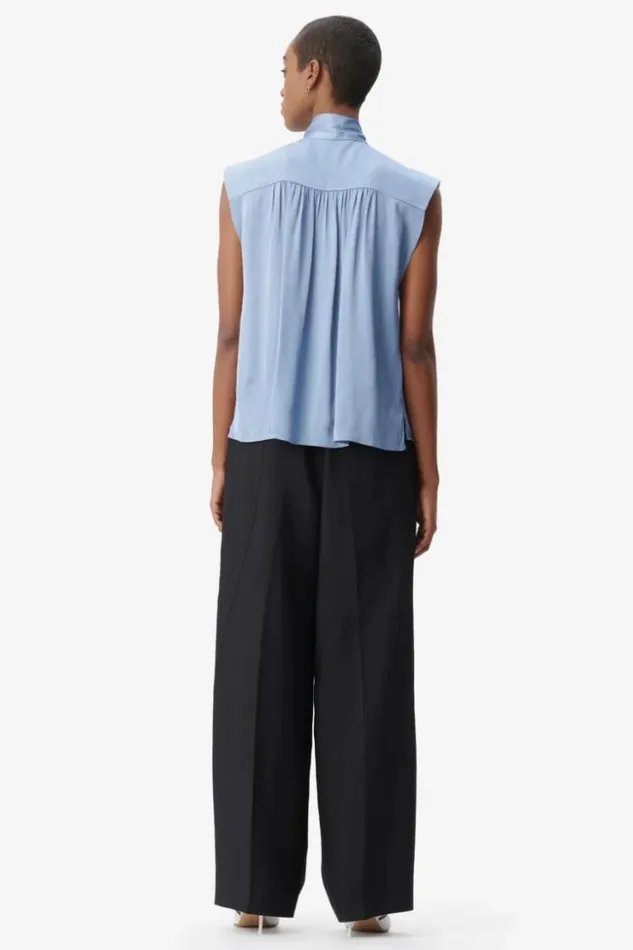 Women Shirts and Blouses Lala Berlin Top Tracey Viscose Mix Faded Denim Women Shirts and Blouses Lala Berlin Top Tracey Viscose Mix Faded Denim