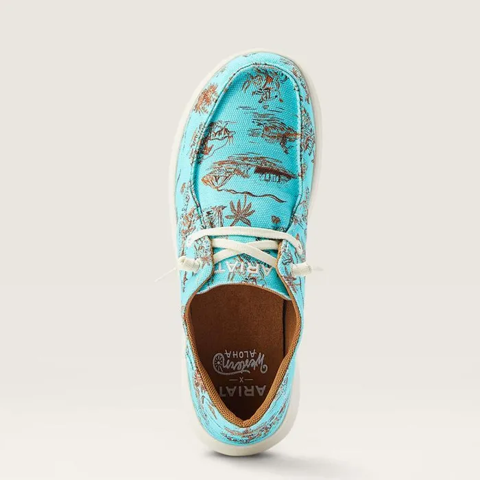 Women Shoes and Sneakers Ariat Hilo Western Aloha Turquoise Paniolo Print