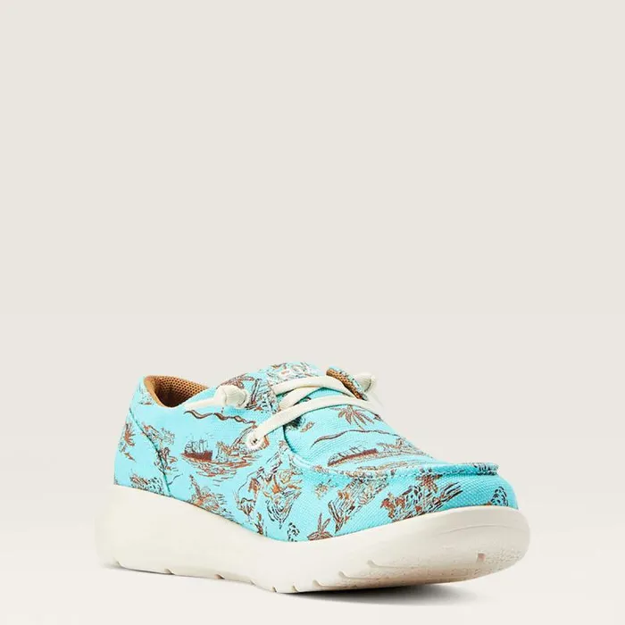 Women Shoes and Sneakers Ariat Hilo Western Aloha Turquoise Paniolo Print