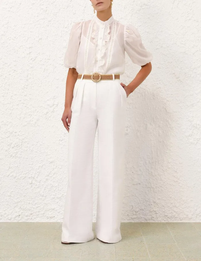 Women Shorts and Pants Zimmermann Acacia Flare Pant Ivory