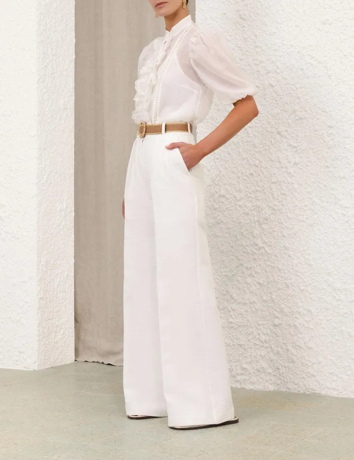 Women Shorts and Pants Zimmermann Acacia Flare Pant Ivory