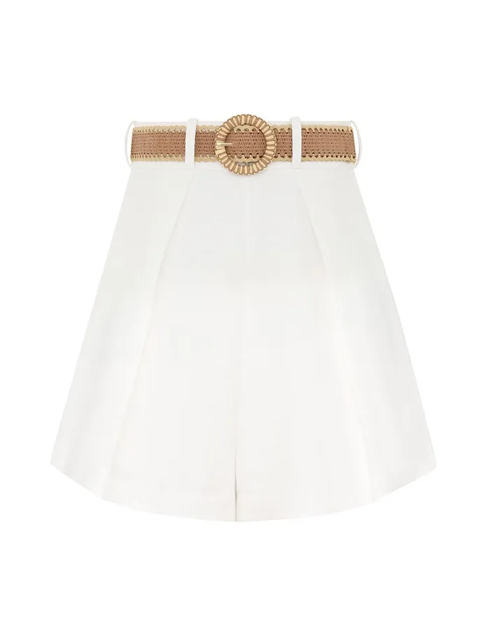 Women Shorts and Pants Zimmermann Acacia Tuck Short Ivory