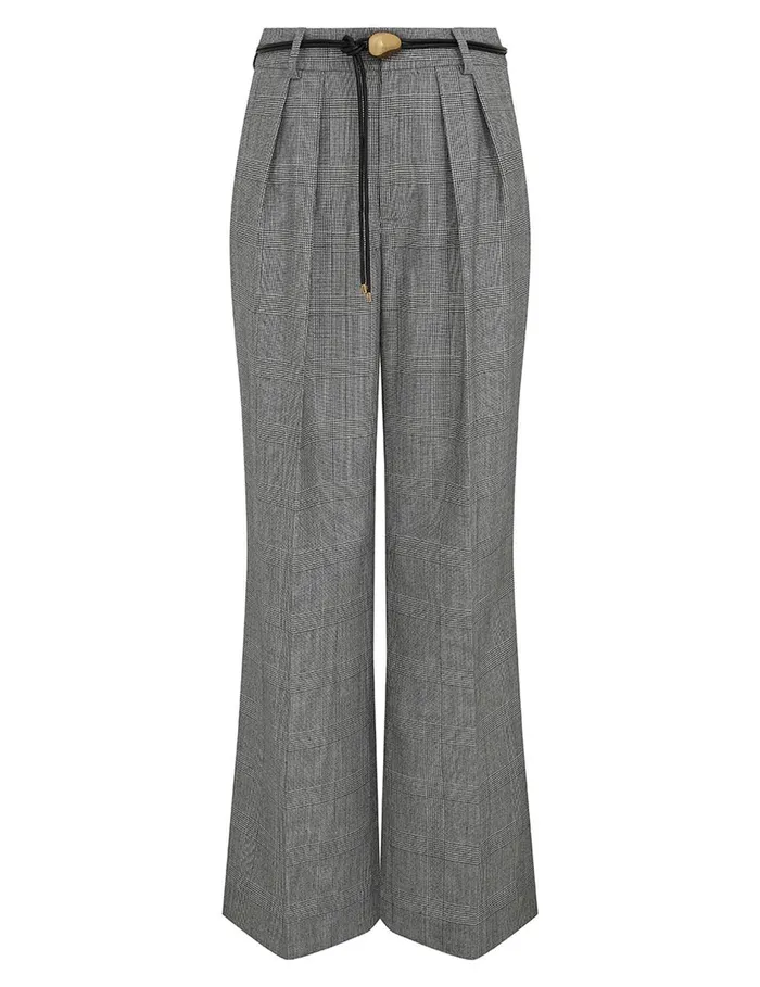 Women Shorts and Pants Zimmermann Crush Check Wide Leg Pant Check