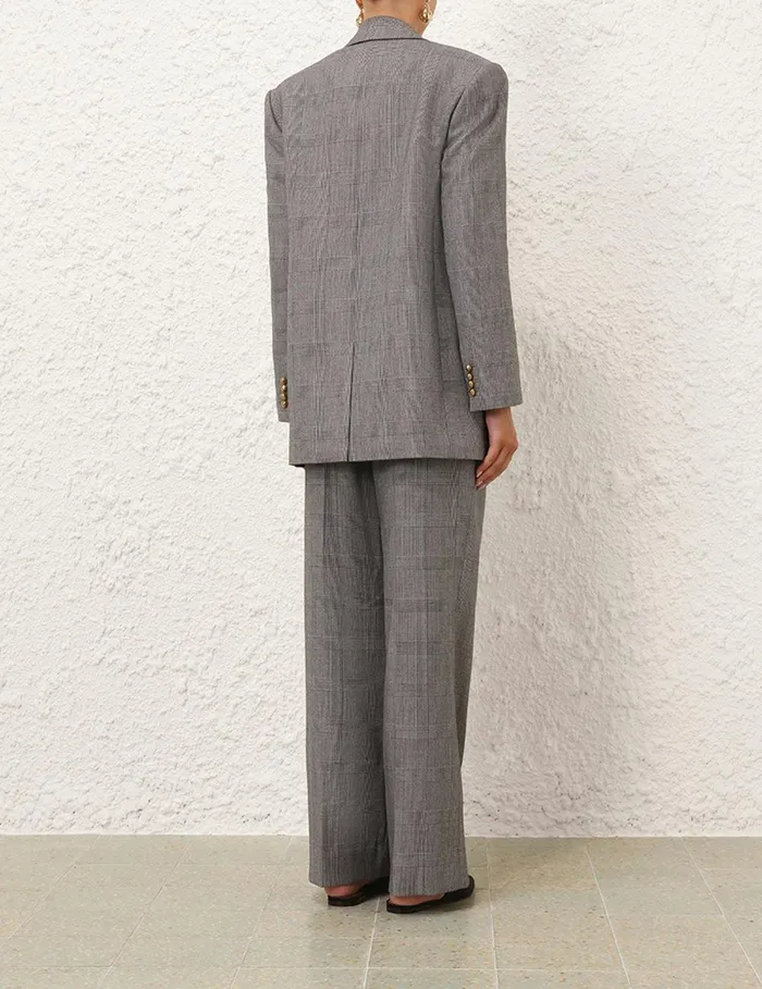 Women Shorts and Pants Zimmermann Crush Check Wide Leg Pant Check