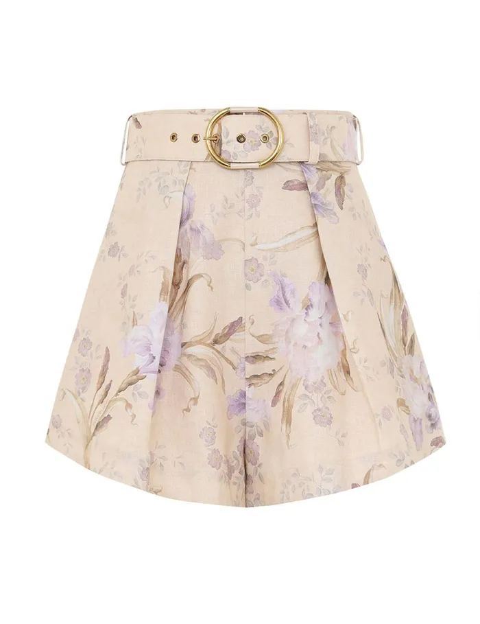 Women Shorts and Pants Zimmermann Eden Tuck Short Natural Iris