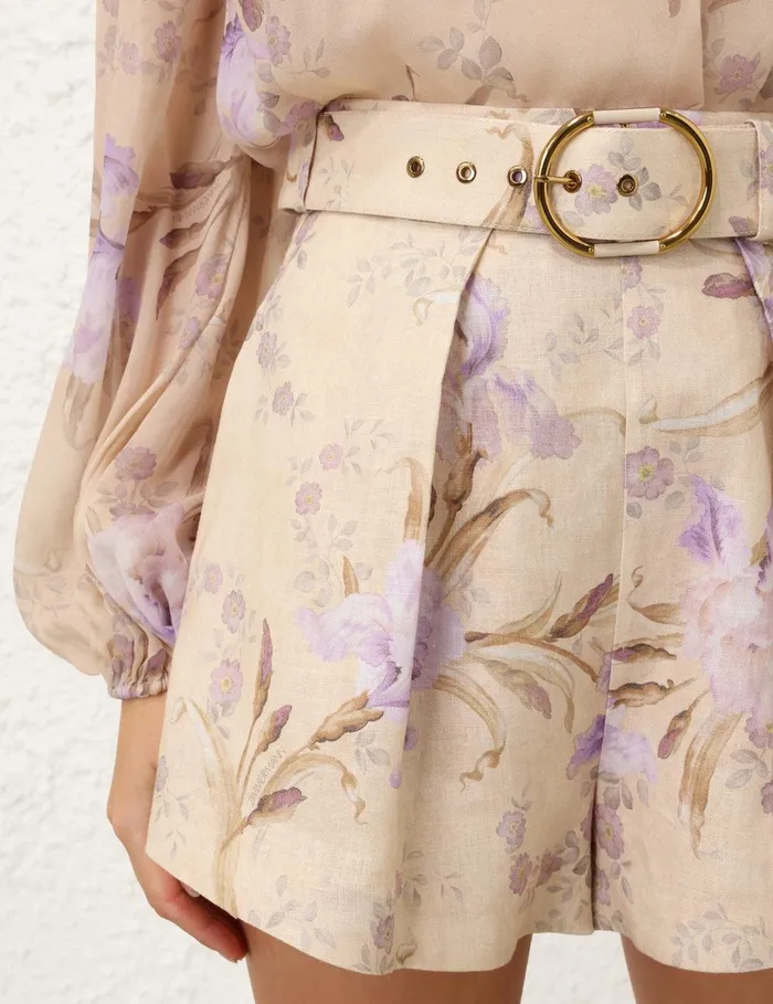 Women Shorts and Pants Zimmermann Eden Tuck Short Natural Iris