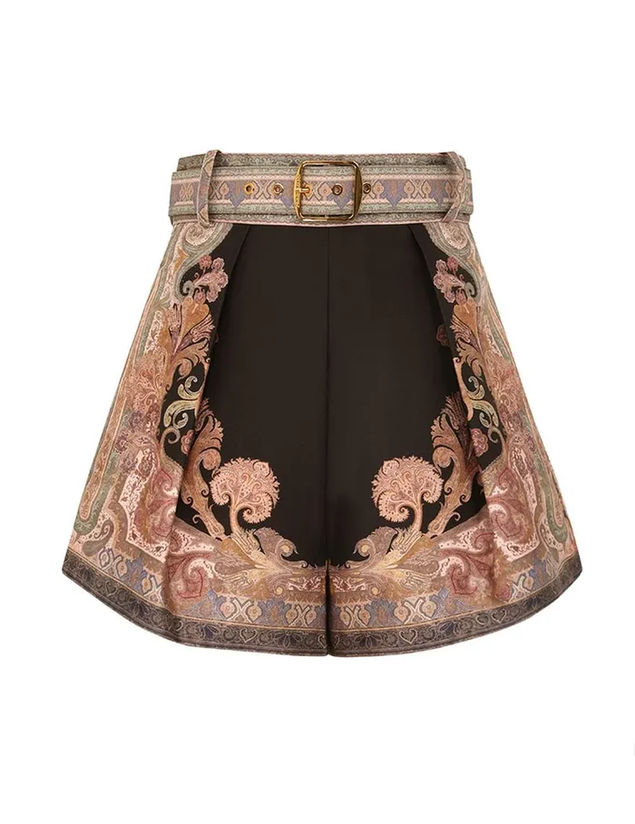 Women Shorts and Pants Zimmermann Illustration Tuck Short Black Paisley