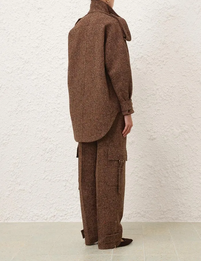 Women Shorts and Pants Zimmermann Illustration Tweed Pant Brown Multi