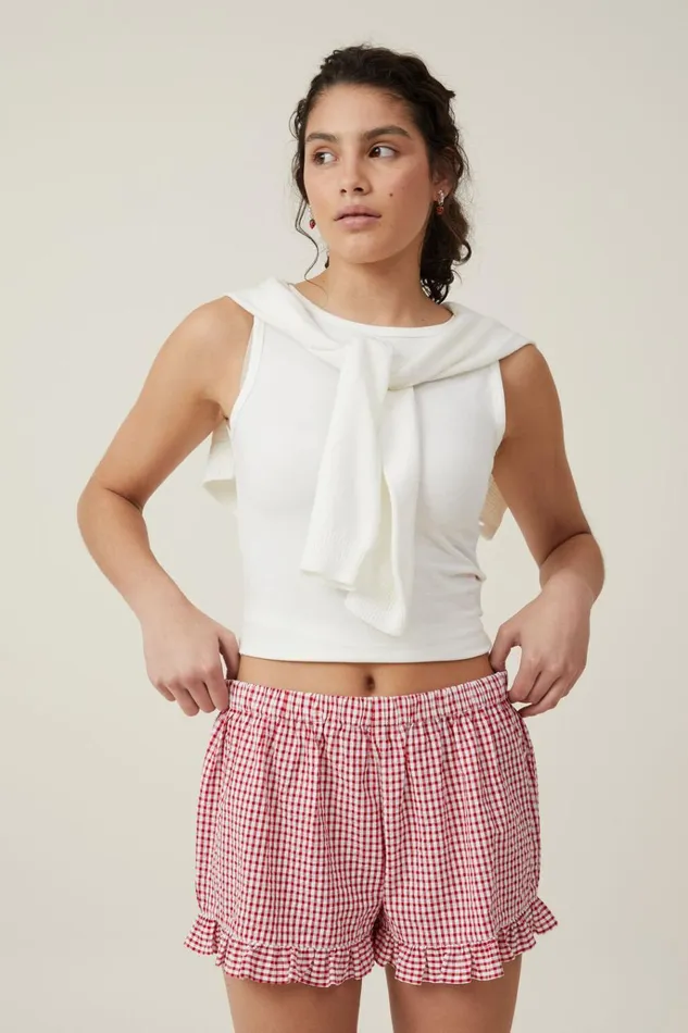 Women Shorts Cotton On Eden Bloomer Short Picnic Gingham Red