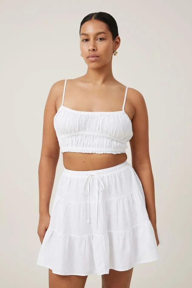Women Skirts Cotton On Haven Tiered Mini Skirt White