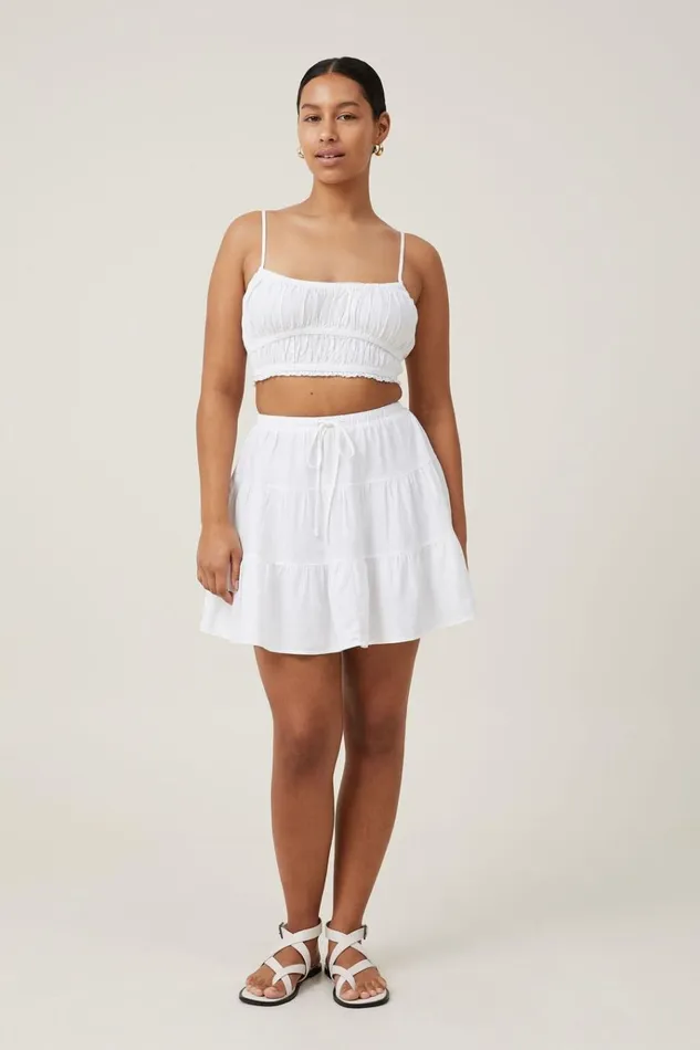 Women Skirts Cotton On Haven Tiered Mini Skirt White