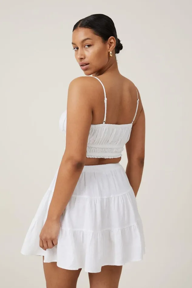 Women Skirts Cotton On Haven Tiered Mini Skirt White