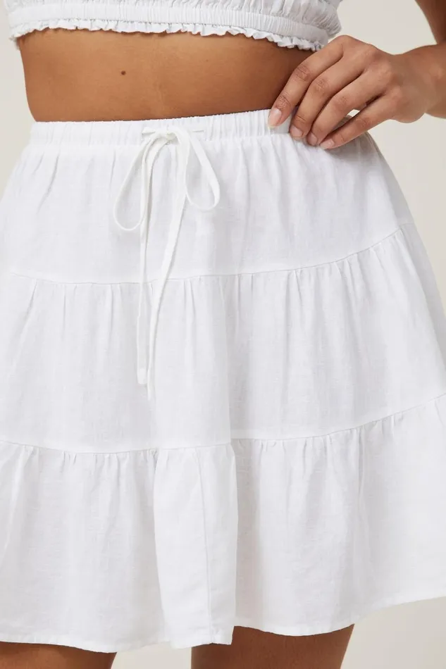Women Skirts Cotton On Haven Tiered Mini Skirt White