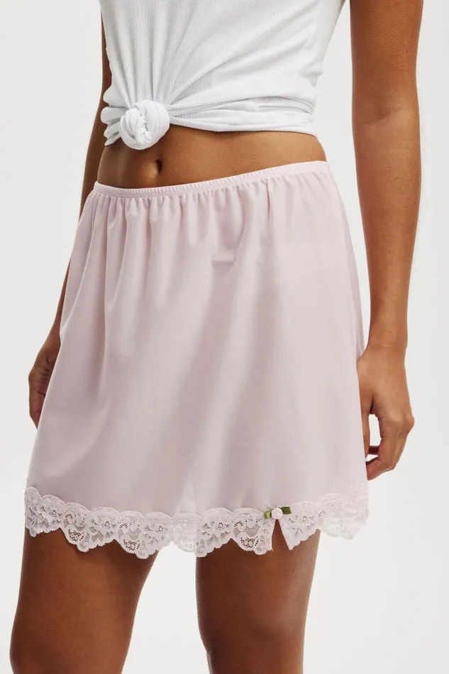 Women Skirts Cotton On Mini Slip Skirt With Lace French Fairytale