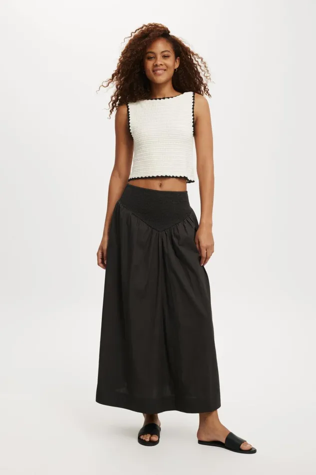 Women Skirts Cotton On Vinnie VWaist Maxi Skirt Washed Black