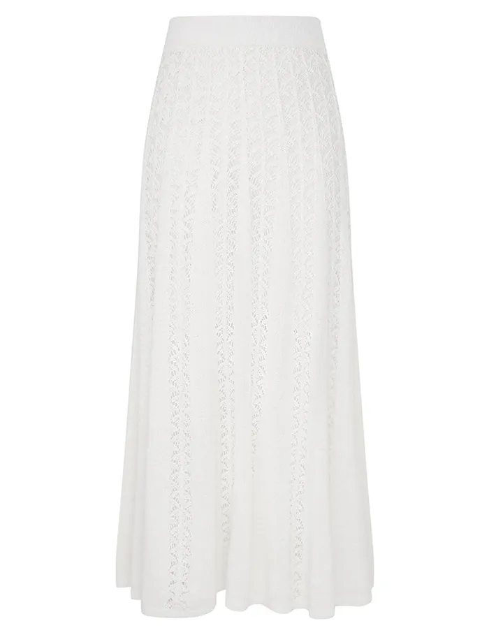 Women Skirts Zimmermann Wylie Flared Knit Skirt Ivory