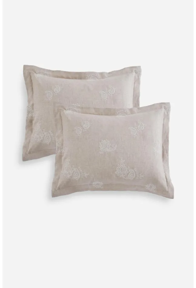 Women Skyler Eyelet Linen King Shams Sand Johnny Was Bedding