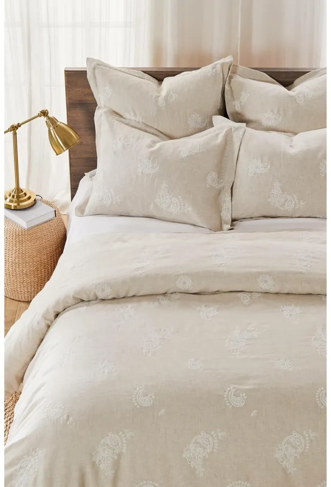 Women Skyler Eyelet Linen King Shams Sand Johnny Was Bedding