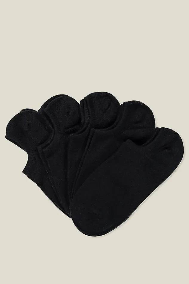 Women Socks Cotton On 5Pk Sports Low Cut Sock Black
