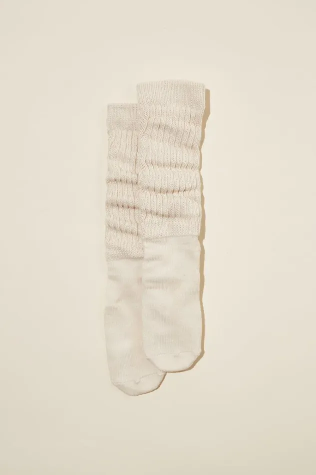 Women Socks Cotton On 90 S Scrunch Sock Ecru