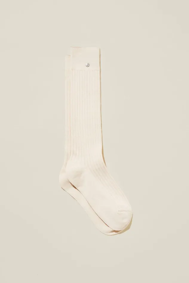 Women Socks Cotton On 90S Sport Sock Pearl