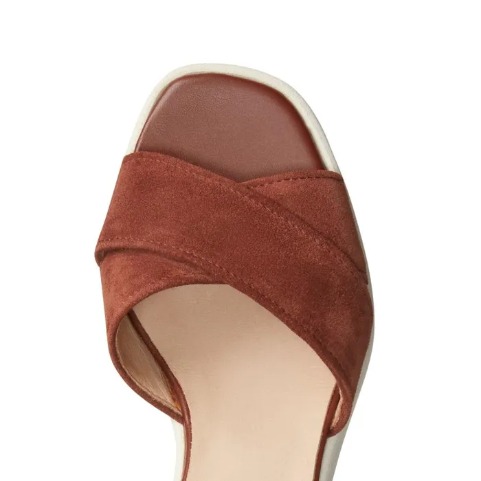 Women Suede Wedge Sandal Cognac Fratelli Rossetti Sandals Women Suede Wedge Sandal Cognac Fratelli Rossetti Sandals
