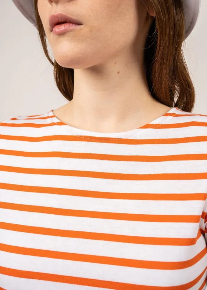 Women Summer Collection Saint James ETRILLE White Neon Orange