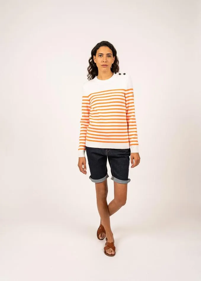 Women Summer Collection Saint James ROCHEFORT Ivory Neon Orange