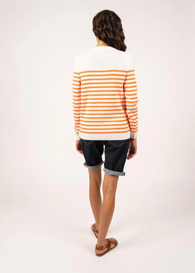 Women Summer Collection Saint James ROCHEFORT Ivory Neon Orange