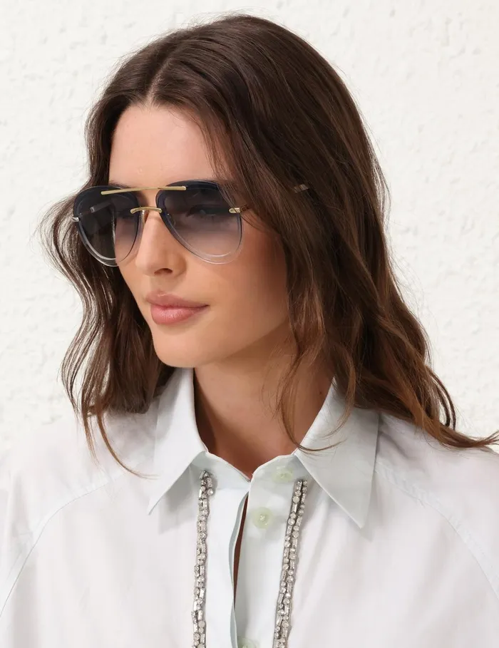 Women Sunglasses Zimmermann Gleam Aviator Denim