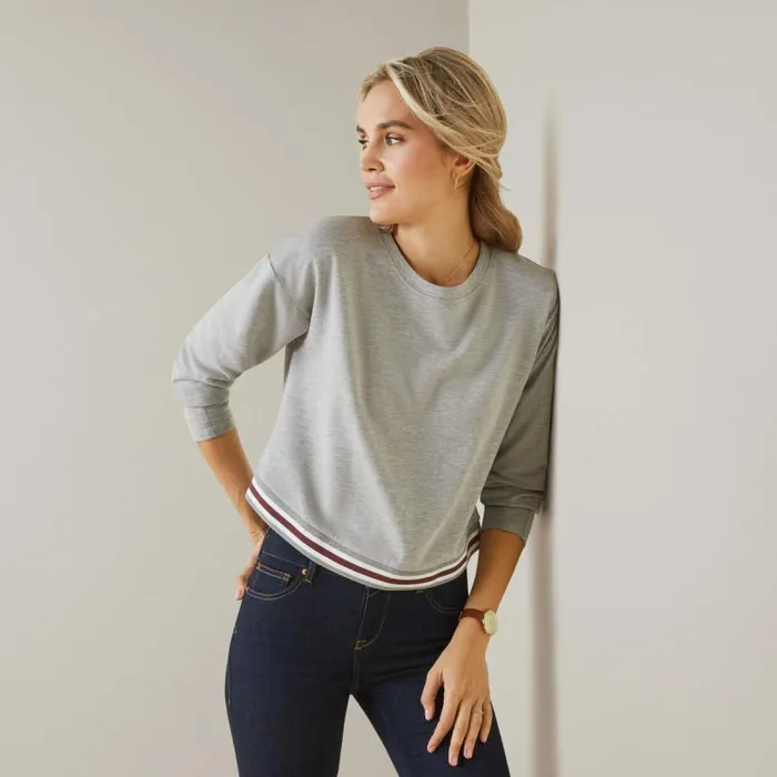 Women Sweaters and Cardigans Ariat Pacifica Sweatshirt Heather Grey Women Sweaters and Cardigans Ariat Pacifica Sweatshirt Heather Grey
