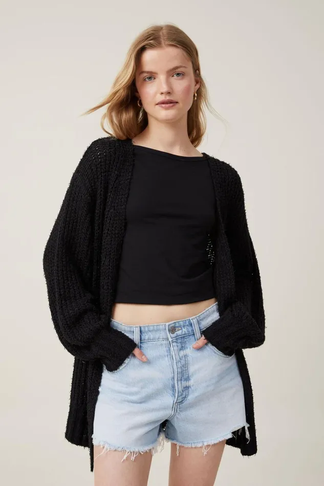 Women Sweaters and Cardigans Cotton On Longline Cardigan Black