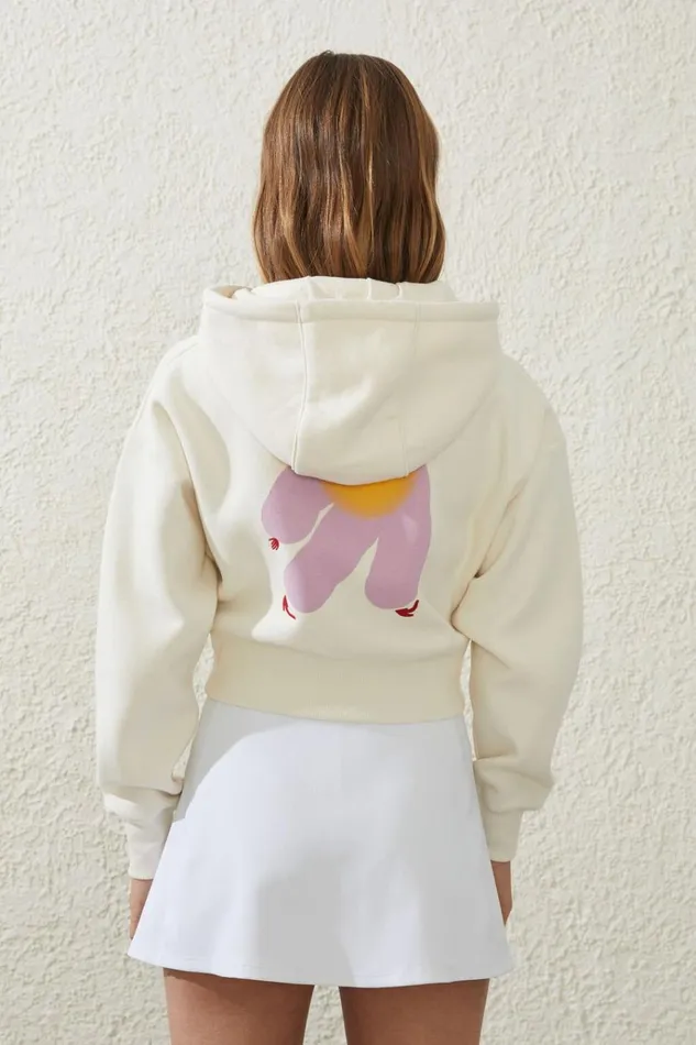 Women Sweats and Hoodies Cotton On Plush Essential Graphic Cropped Zip Through Coconut Milklcn Amber Vittoria Women Sweats and Hoodies Cotton On Plush Essential Graphic Cropped Zip Through Coconut Milklcn Amber Vittoria
