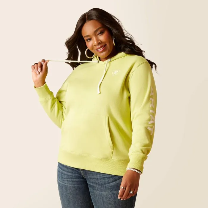 Women Sweatshirts and Hoodies Ariat Ariat Logo Hoodie Celery Green