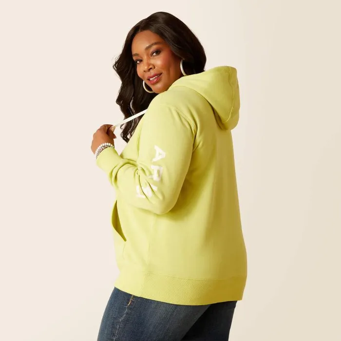 Women Sweatshirts and Hoodies Ariat Ariat Logo Hoodie Celery Green