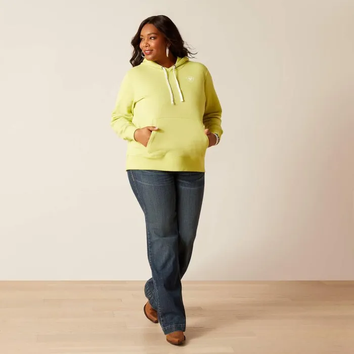 Women Sweatshirts and Hoodies Ariat Ariat Logo Hoodie Celery Green