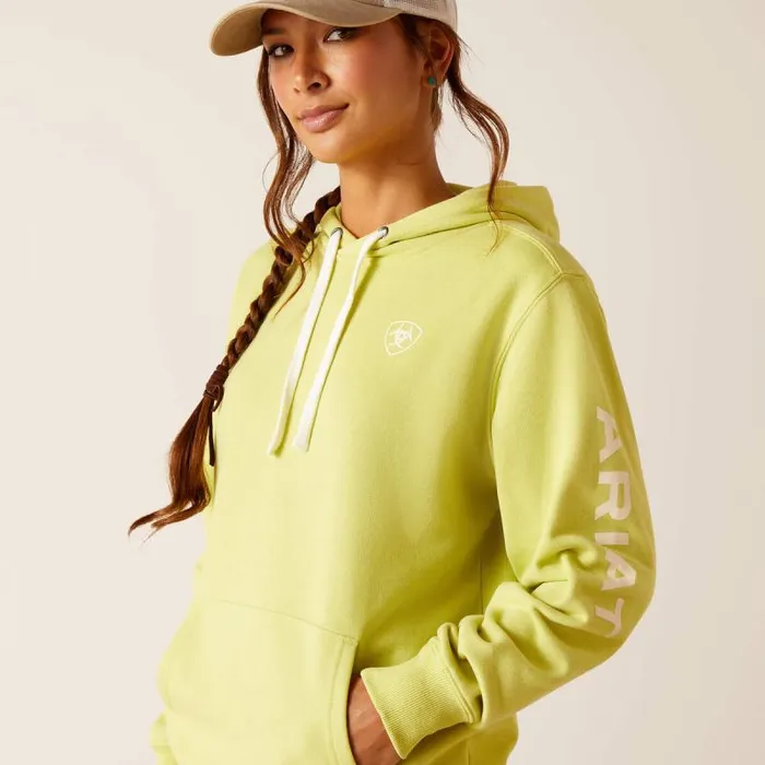 Women Sweatshirts and Hoodies Ariat Ariat Logo Hoodie Celery Green