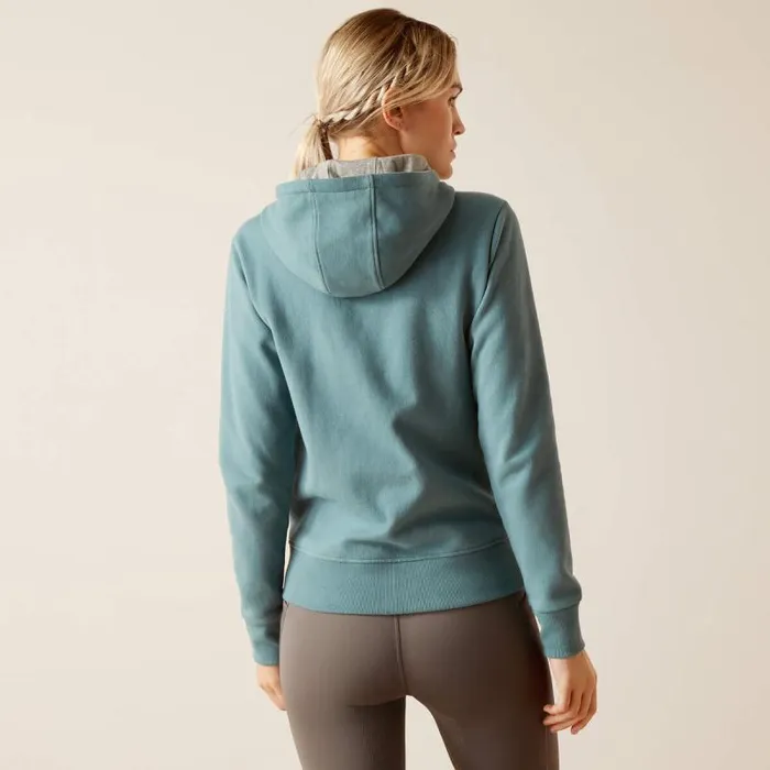 Women Sweatshirts and Hoodies Ariat Team Logo Full Zip Hoodie Glacier Lake