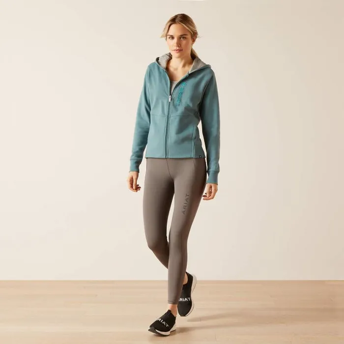 Women Sweatshirts and Hoodies Ariat Team Logo Full Zip Hoodie Glacier Lake