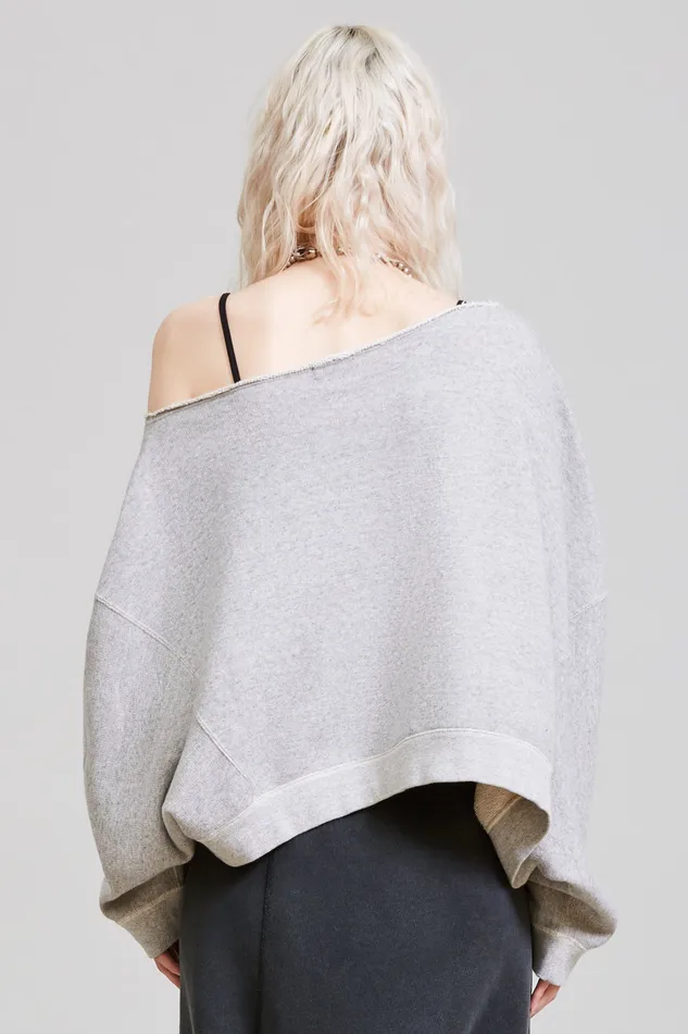 Women Sweatshirts R13 Off Shoulder Patti Sweatshirt 8211 Heather Grey Women Sweatshirts R13 Off Shoulder Patti Sweatshirt 8211 Heather Grey